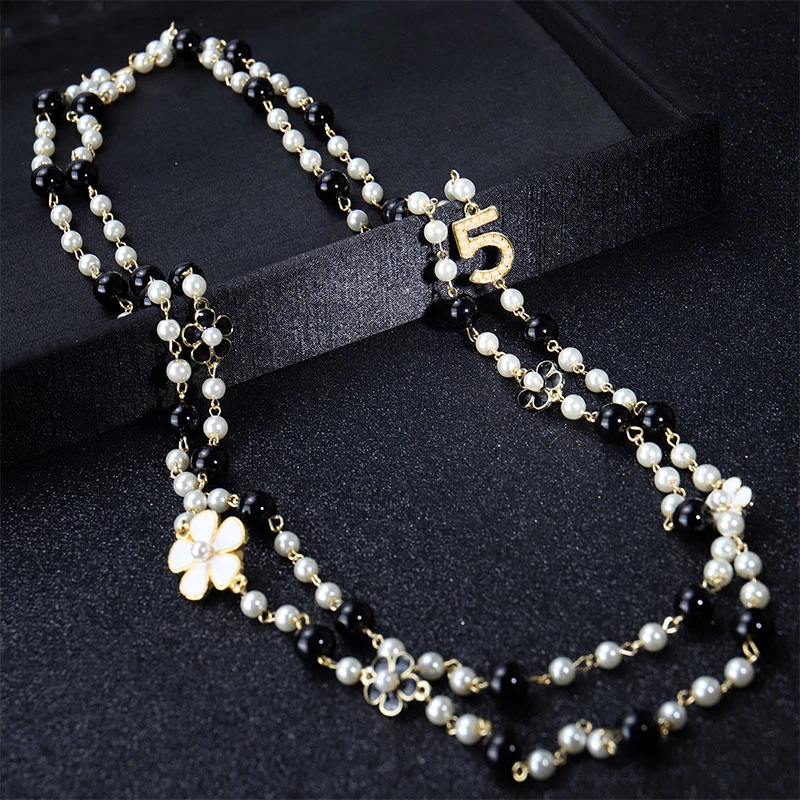 stap in Onafhankelijkheid leeuwerik Camellia Double Layer Necklace | Necklace Long Luxury Camellia - Long  Pendants Pearl - Aliexpress