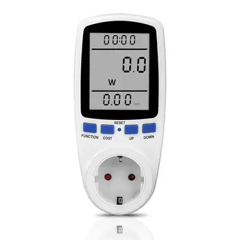 

Power Meters Digital Wattmeter Energy Meter Watt Monitor Electricity Cost Measuring Socket Analyzer-White Light