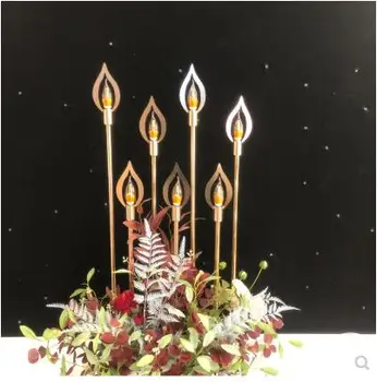 

New wedding props flame lamp flame lamp star lamp gold plating wedding stage T stage road guide ornament