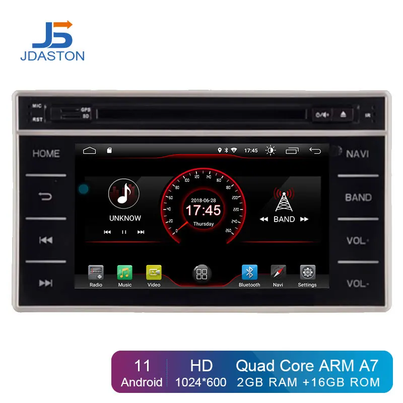 JDASTON Android 11 Car DVD Player For TOYOTA HILUX 2015/REVO 2016 1Din Radio GPS Navigation Stereo Multimedia Bluetooth WIFI | Автомобили
