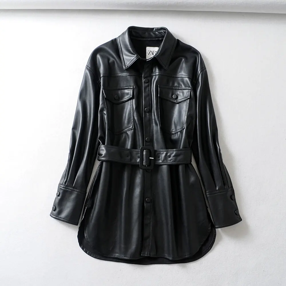 New  black Leather Jacket women PU biker jacket Streetwear Punk Motorcycle Faux Coat winter Korean jacke
