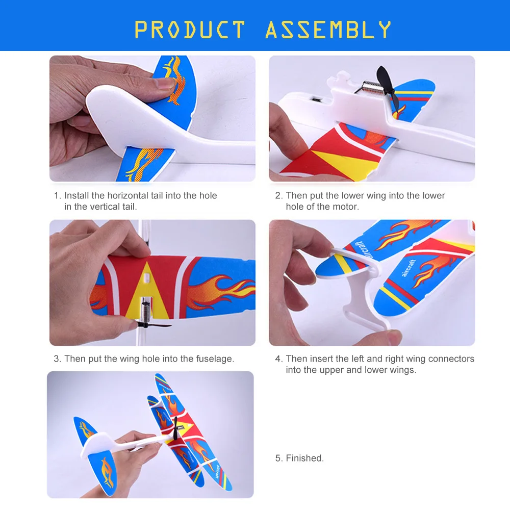 DIY биплан AB Glider пены приведенный в действие самолетах Перезаряжаемые Электрический самолет модель научные Развивающие игрушки для детей Лидер продаж
