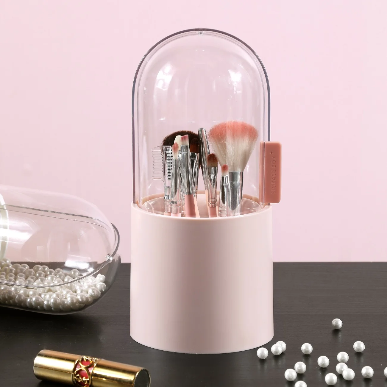 Acrylic Cosmetic Organizer Box Transparent Rotating Makeup Brush Case Holder Lipstick Eyebrow Pencil Storage Tube | Дом и сад