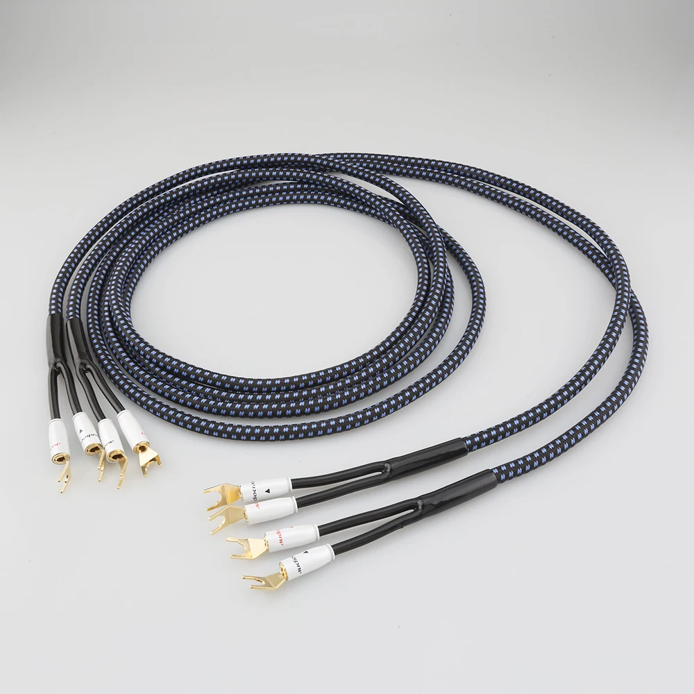 Одна пара, Audiocrast SP14, Hi-Fi посеребренный кабель для динамика ...