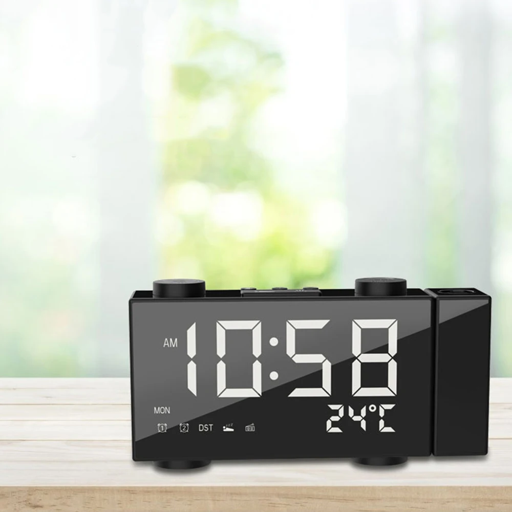 Цифровой Будильник FM проекция радио будильник с повтором термометр настольные часы USB/Batterys Power Supplys светодиоды будильник
