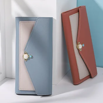 

New Women's Wallet Wholesale Zipper BucklePUSoft Wallet Direct Fashion Soft Multiple Card Slots2Fold Wallet