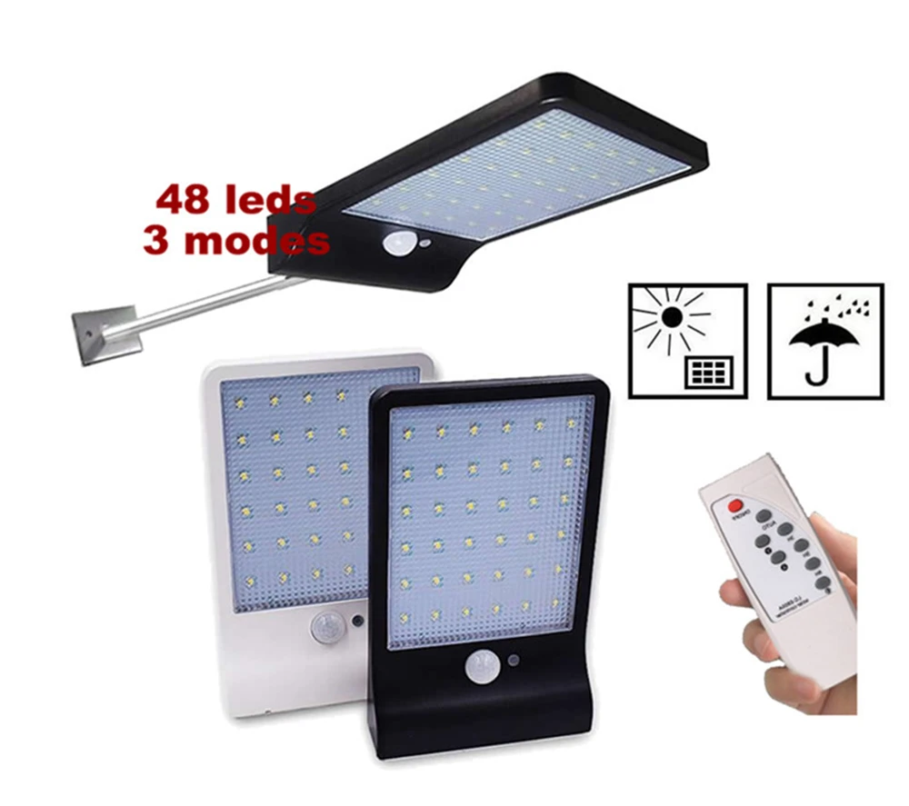 

48 LED Solar Power Street Light PIR Motion Sensor Lamps Garden Security Lamp Outdoor Street Waterproof Wall Lights remote