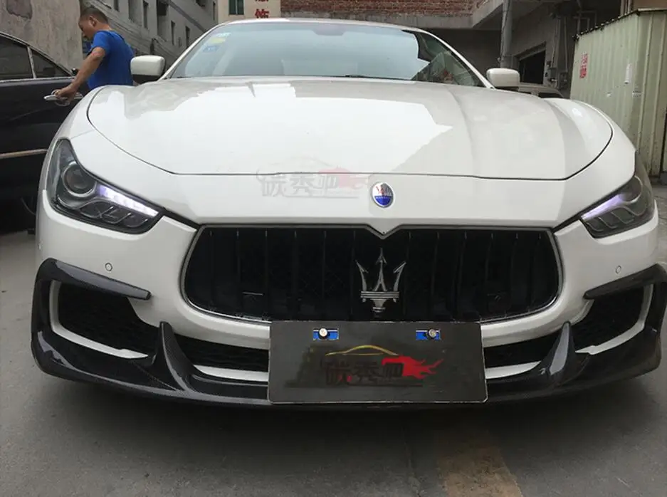 Автомобильный карбоновый передний бампер спойлер автомобильный диффузор подходит для 13-17 для Maserati Ghibli 2013