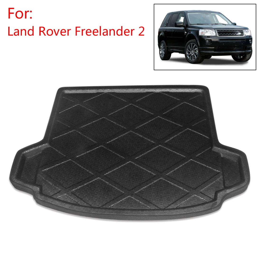 

X Autohaux Black Rear Car Trunk Tray Boot Liner Cargo Floor Mat Cover For Range Rover Evoque Freelander 2 Sport