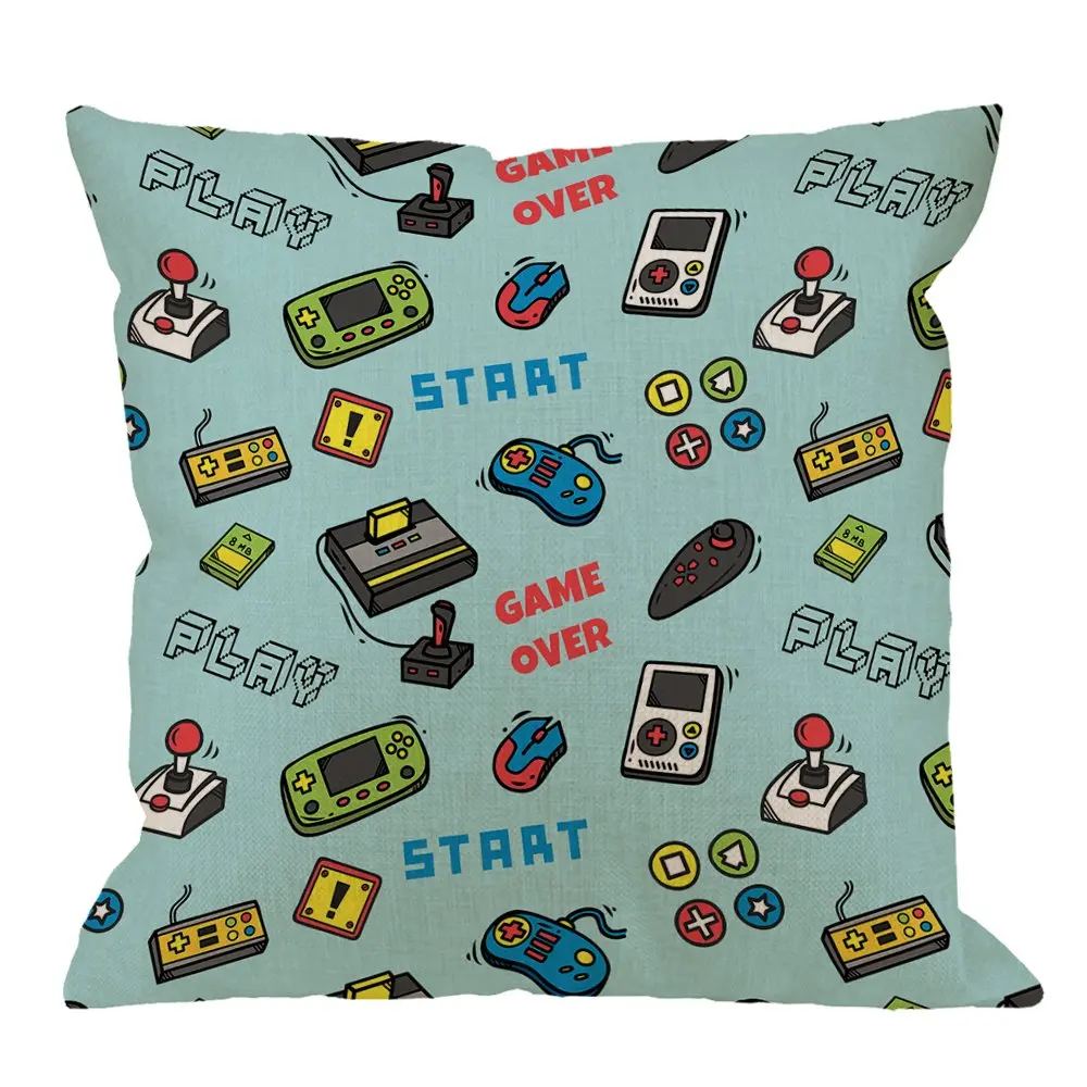Throw Pillow Covers, Video Game Controller Accent Double-Sided Pattern for Sofa Cushion Cover Couch Decoration Home Gift Bed Pil Throw Pillow Covers, Video Game Controller Accent Double-Sided Pattern for Sofa Cushion Cover Couch Decoration Home Gift Bed Pil