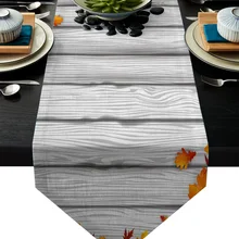 Доска серый кленовый лист Осенний лист полоса настольная дорожка рождественские украшения для домашнего стола Decorarion