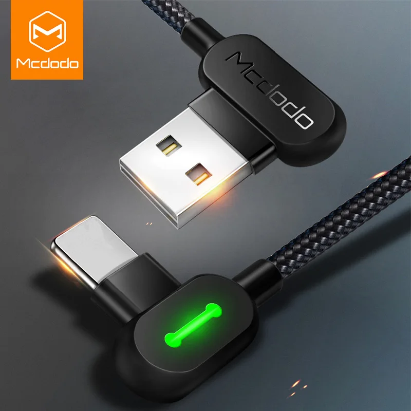 USB-кабель MCDODO 3A Micro LED для быстрой зарядки Type-C зарядное устройство телефона шнур