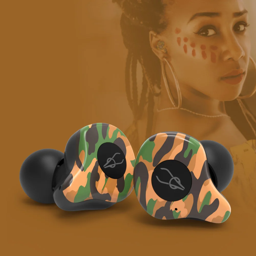 Camouflage Yellow Наушники Sabbat E12, Bluetooth 5,0, гарнитура, камуфляжная, бинауральная, музыкальная, Спортивная, беспроводная, Bluetooth гарнитура с зарядным устройством - Цвет: Camouflage Yellow