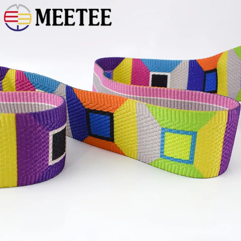 5Meters Meetee 50mm Ethnic Jacquard Webbings Tapes Bag Strap Belt Ribbons For DIY Clothes Sewing Tape Bias Binding Accessories