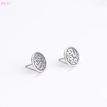 

ancient ways of dumb light of female fashion xiangyun satisfied grain round earrings silver earrings