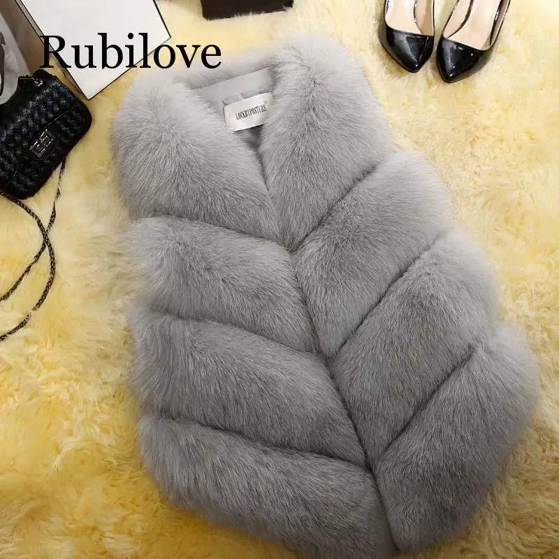 

Rubilove 2019 New Fashion Fur Coat Women Plus Size Faux Fur Gilet Waistcoat Fur Gilet Overcoat Jacket Female