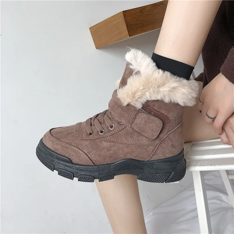 LMCAVASUN snow boots Female Autumn winter new fashion Korean Plus velvet Keep warm Comfortable Short boots Cotton shoes