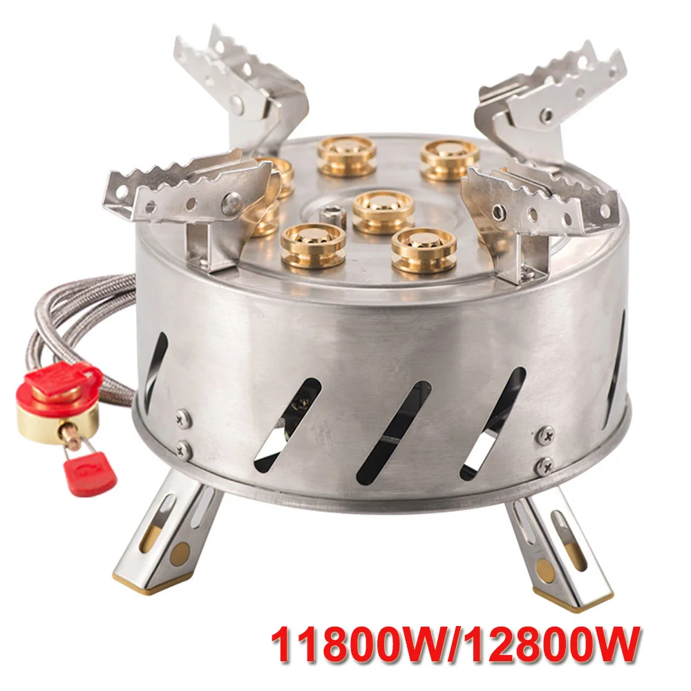 12800W 9 W-голова походная печка самовождения на открытом воздухе газовая плита