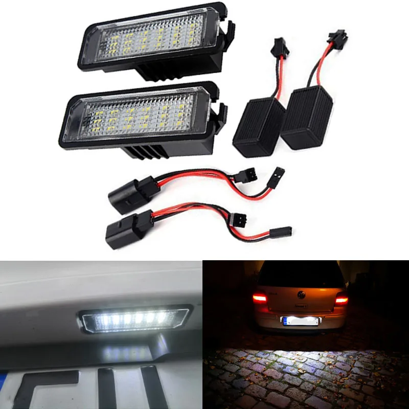 1 Paio Universale 12V 18 Led Numero Di Targa Luci Targa Lampadina Per Vw Golf 4 5 6 7 6R Passat B6 Lupo Scirocco Polo.