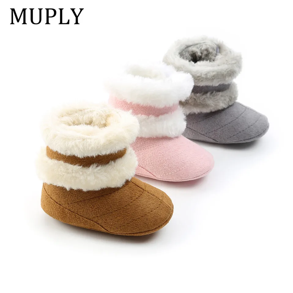 Discount Shoes Boots First-Walkers Toddler Baby-Girl Boys Winter Fashion Autumn Solid 0-18M Fuzzy-Balls Erb1eNaKW5a