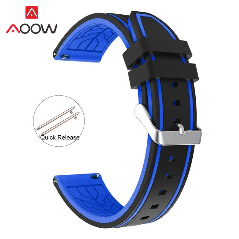 Premium Waterproof Soft Silicone Sport Watchband - Durable Replacement Strap