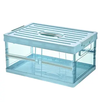 

1Pc Plastic Storage Box Fashion Foldable Transparent Sundries Storage Box Home Container Clothes Storage Box for Car Cabinet Hom