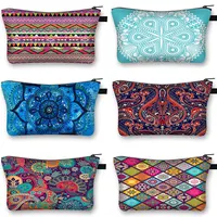 Bohemian Print Cosmetic Bag African Woman Fashion Travel Lipstick Toiletry Bag Shopping Purse Cosmetic Case Gift 1