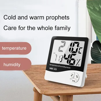 

LCD Electronic Digital Temperature Humidity Meter MBS323 Home Indoor Outdoor hygrometer thermometer Weather Station with Clock
