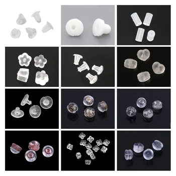 

DoreenBeads Rubber Earrings Posts And Backs Flower Round Tube Shape Back Earrings Pins Safety Earnut Jewelry Findings,20-1000PCs