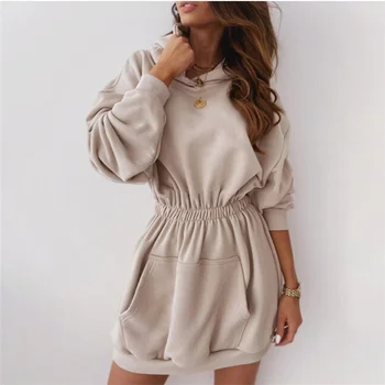 

Women Big Pocket Hoodies Sweatshirt Female Long Sleeve Elastic Waist Sweatshirts Autumn Fashion Casual Ladies Pullovers Hooded