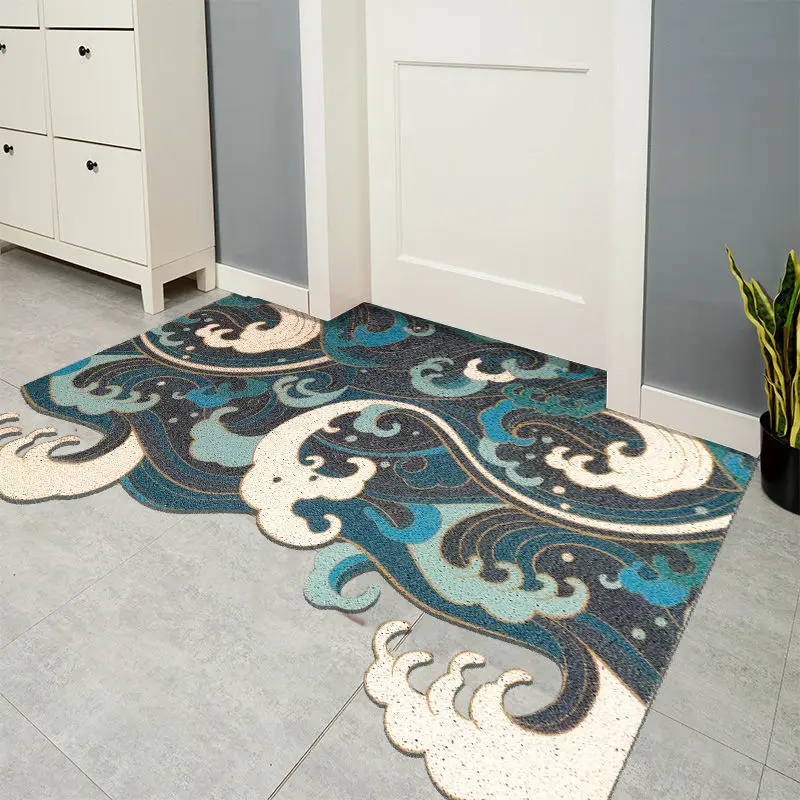 Flower Print Pvc Mat Carpet Living Room Indoor Outdoor Floor Entrance Mat  Custom Silk Loop Can Be Cut Foot Door Mat Carpet Rug - Mat - AliExpress