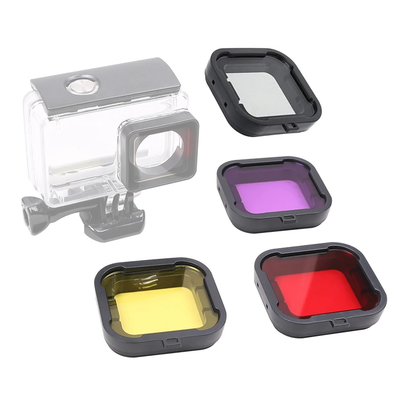 Водонепроницаемый фильтр для дайвинга 4 цвета фильтр для дайвинга красный фиолетовый желтый серый Защита Крышки объектива для экшн-камеры Xiaomi Yi 4K