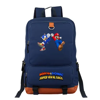 

Cartoon Super Mario Bros Sonic Hedgehog Children Backpack Cartoon Schoolbag Boys and Girls Orthopedic Backpack Mochila Escolar