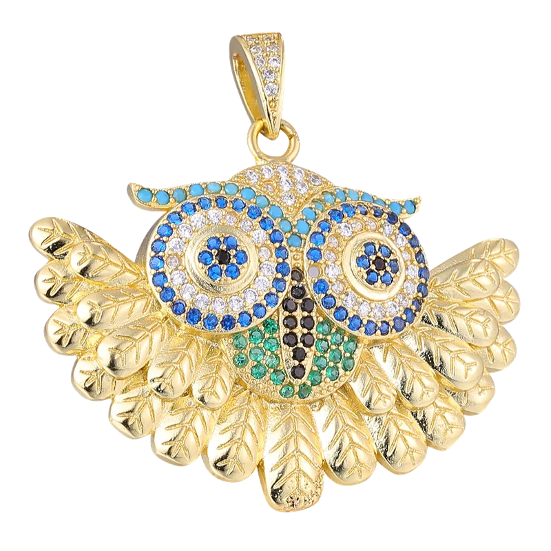 Juya Handwerk 18 Karat vergoldet Emaille Anhänger griechischen Gott Figur bösen Blick Mond Stern Charms für DIY Luxus Kragen Schmuck herstellung – Detail 15