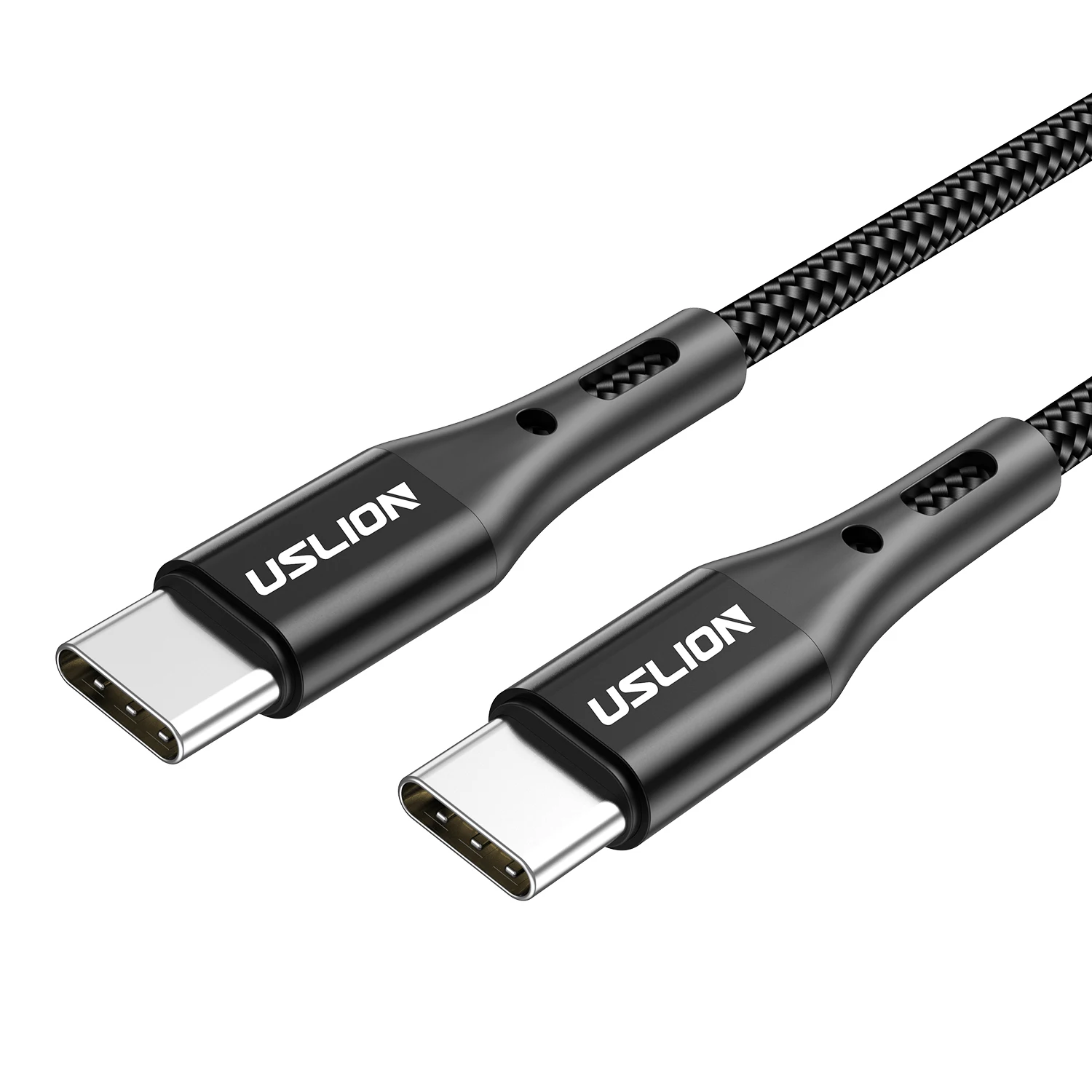 USLION USB C-type C кабель для быстрой зарядки 60 Вт PD кабель QC 3,0 Быстрая зарядка для мобильного телефона зарядный провод USB C кабель для передачи данных - Цвет: Черный