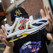 Мужская обувь для папы; коллекция года; сезон лето; стиль; лист с перфорацией; Универсальная Спортивная повседневная трендовая Мужская обувь; INS Network hong zhi