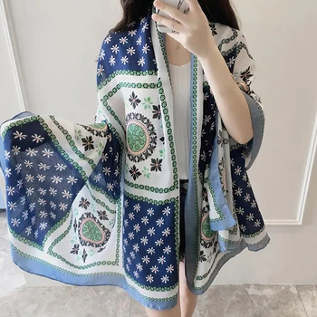 

2020 New Fashion Summer Women Scarf Bohemia Flower Beach Hijab Shawls And Wraps Female Foulard Echarpe