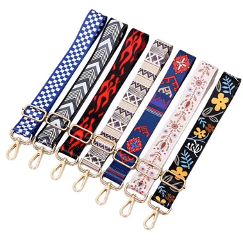 

Replacement Belt Bag Accessories Hanger Ethnic Colored Shoulder Bag Strap DIY Adjustable Bag Strap for Crossbody Handbag