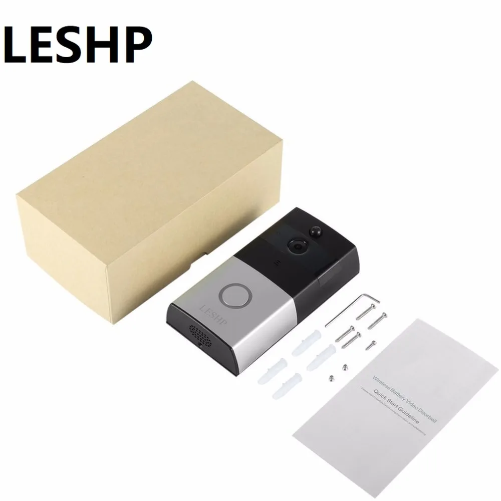 LESHP 1080P Wireless WiFi Battery Ring Video Doorbell HD 2.4G Phone Remote PIR Motion Two-way Talk Home Alarm Security Doorbell