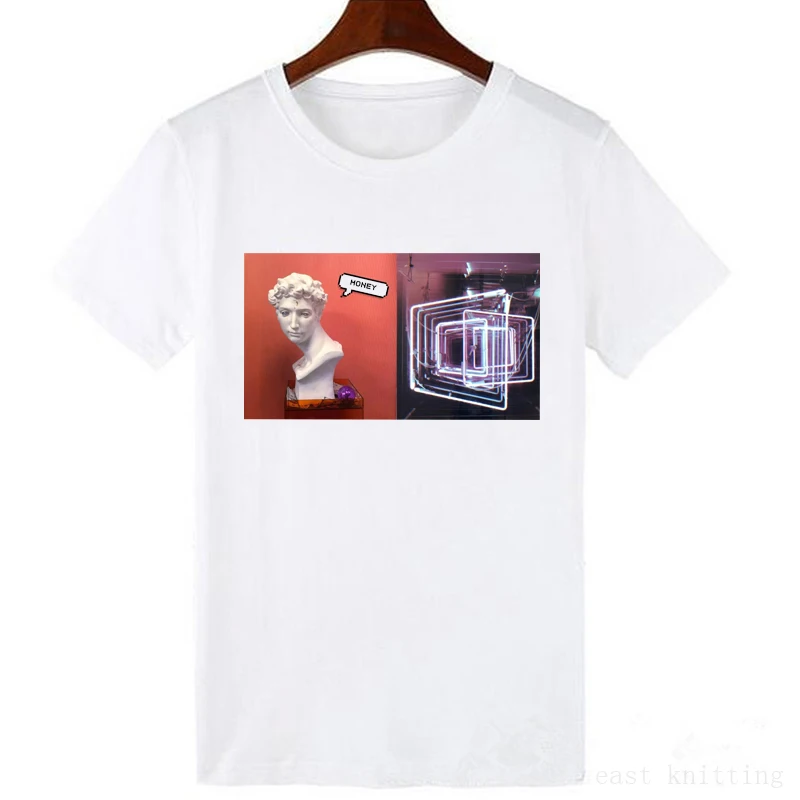 Новая модная футболка с принтом Давида микеланжело, забавная футболка Харадзюку с принтом статуи жевательной резинки - Цвет: 0668