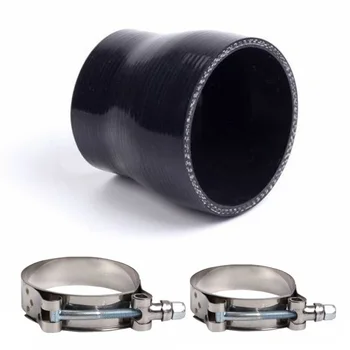 

W/ 2x T-Bolt Clamps Silicone Hose Universal Stainless Steel Black Coupler Turbo
