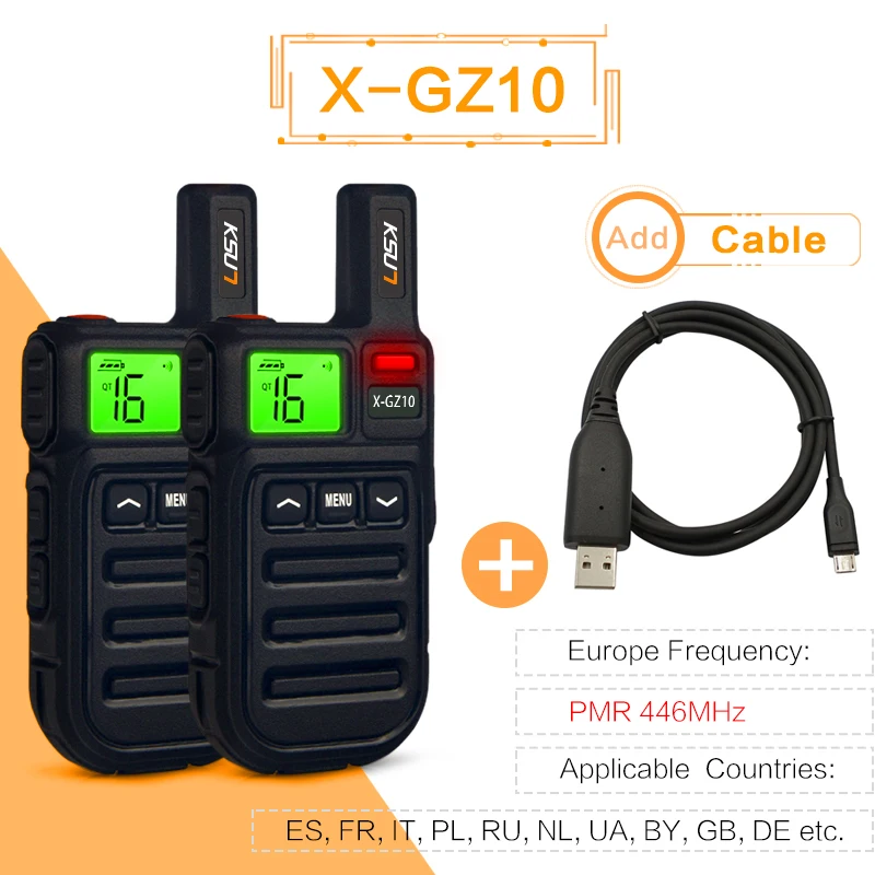 KSUN GZ10 1 Or 2PCS Mini Walkie Talkie European Legal Frequency PMR446 Intercom FRS Two Way Radio for Restaurant Hunting Radio walkie talkie Walkie Talkie