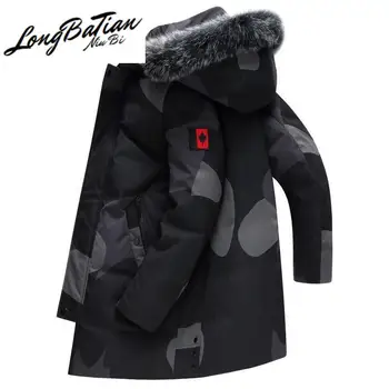 

Down 2020 Winter Men's Jackets 5XL Clothes Real Fox Fur Collar Coat Hooded Padded Jacket Male Ropa Hombre LXR477