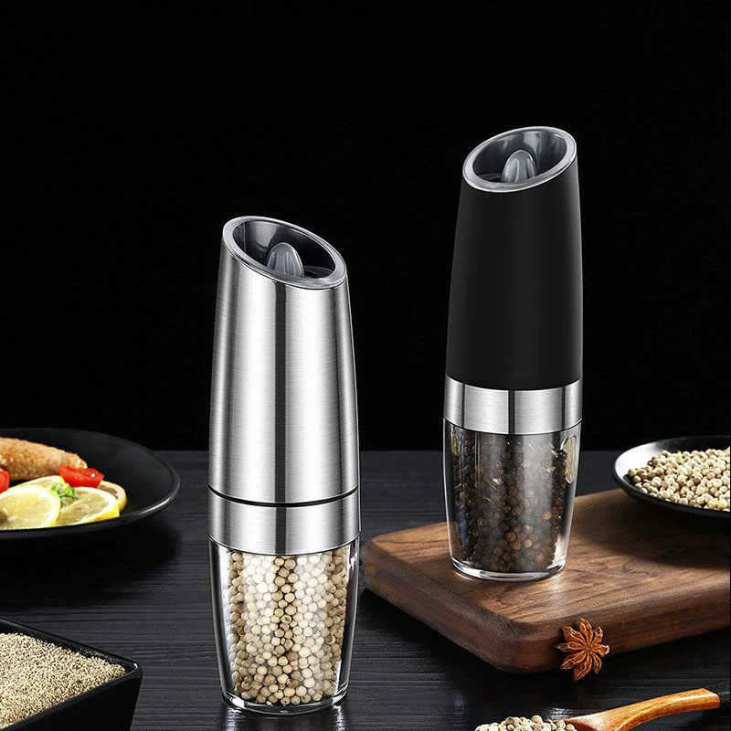Automatic Salt and Pepper Grinder Gravity Electric Shaker Mill Adjustable Ceramic LED Light for Kitchen Spice Set | Дом и сад
