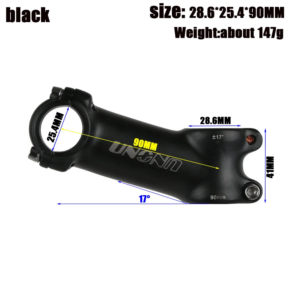 Potence de vélo,UNO tige vélo ultraléger 7 17 degrés vtt route tige