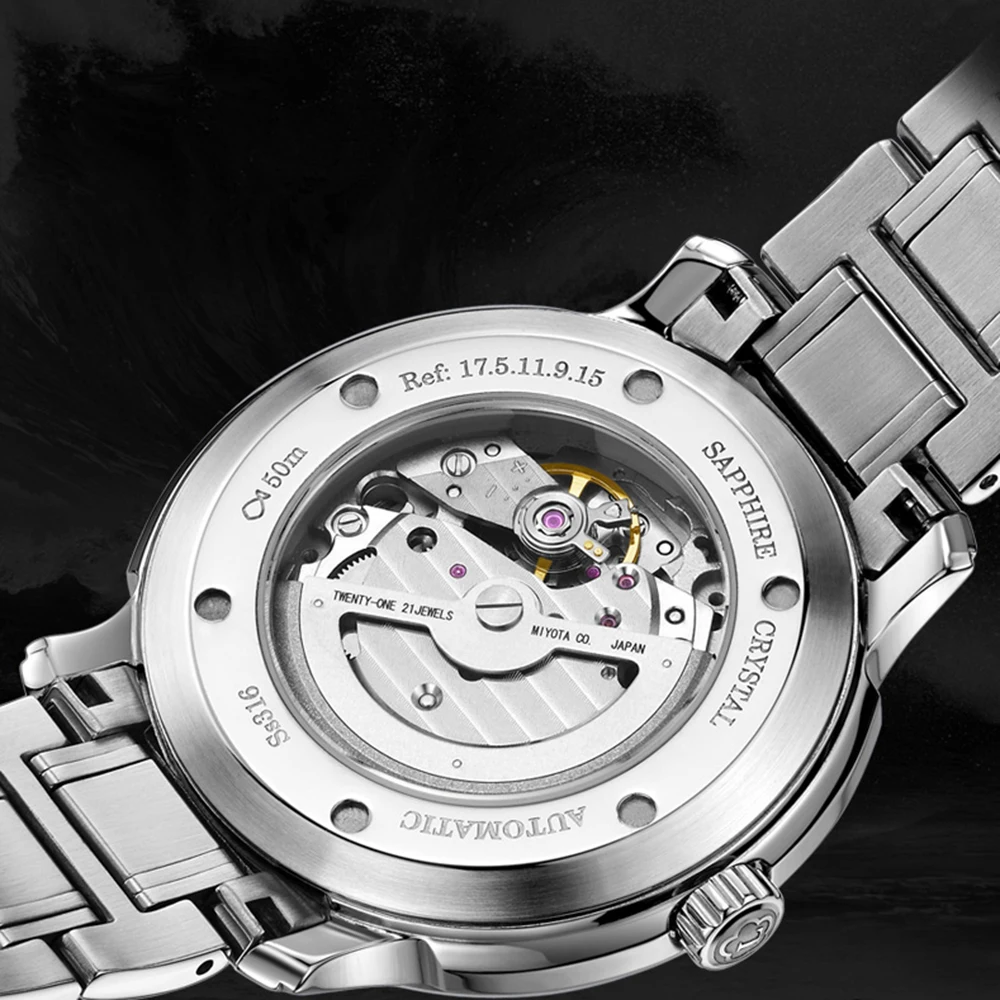 Часы наручные LOBINNI Мужские автоматические Роскошные водонепроницаемые