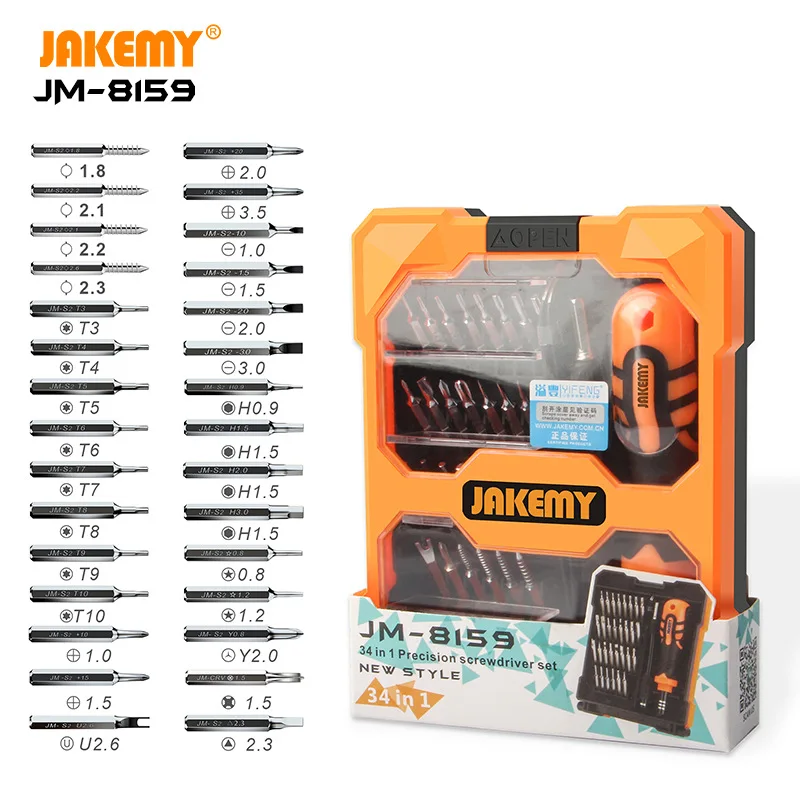 

JAKEMY 34 IN 1 Portable Precision screwdriver set DIY hand tool for IPhone cell phone computer eyeglasses game pad repair