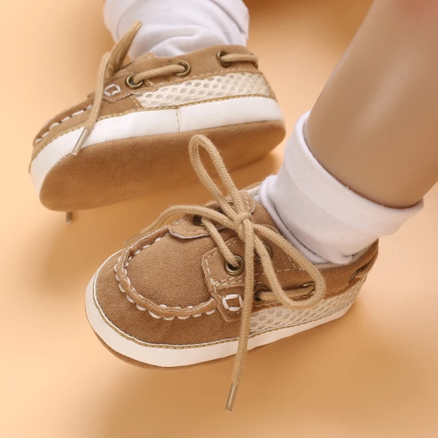 Newborn Baby Prewalker Girls Boys Casual Shoes Leather Non-Slip Soft-Sole Infant Toddler First Walkers 0-18M Baptism C-344 Khaki