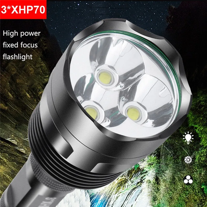 Linterna светодиодный recargable de alta potencia Powerfu светодиодный фонарь 3* XHP70 перезаряжаемый водонепроницаемый фонарь Ультра Brigh#3D05