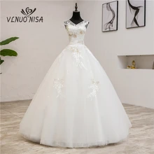 Модные элегантные свадебные платья с v-образным вырезом новые летние корейские платья Vestidos de novia милые кружевные платья с аппликацией Robe De Mariage 0,8